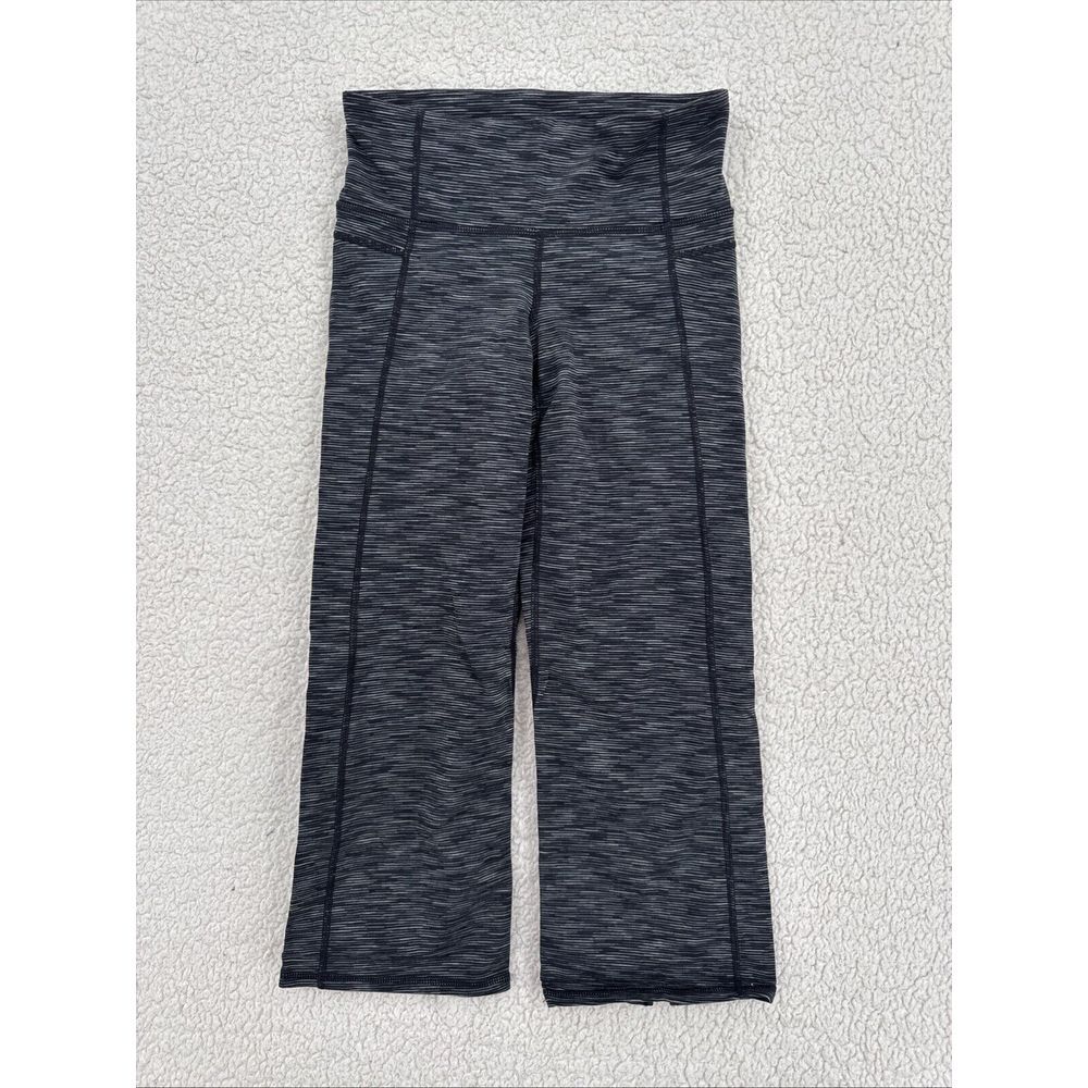 Athleta Capri‎ Leggings Women Size XS Energy Power Up Gray Space Dye Slit Hem